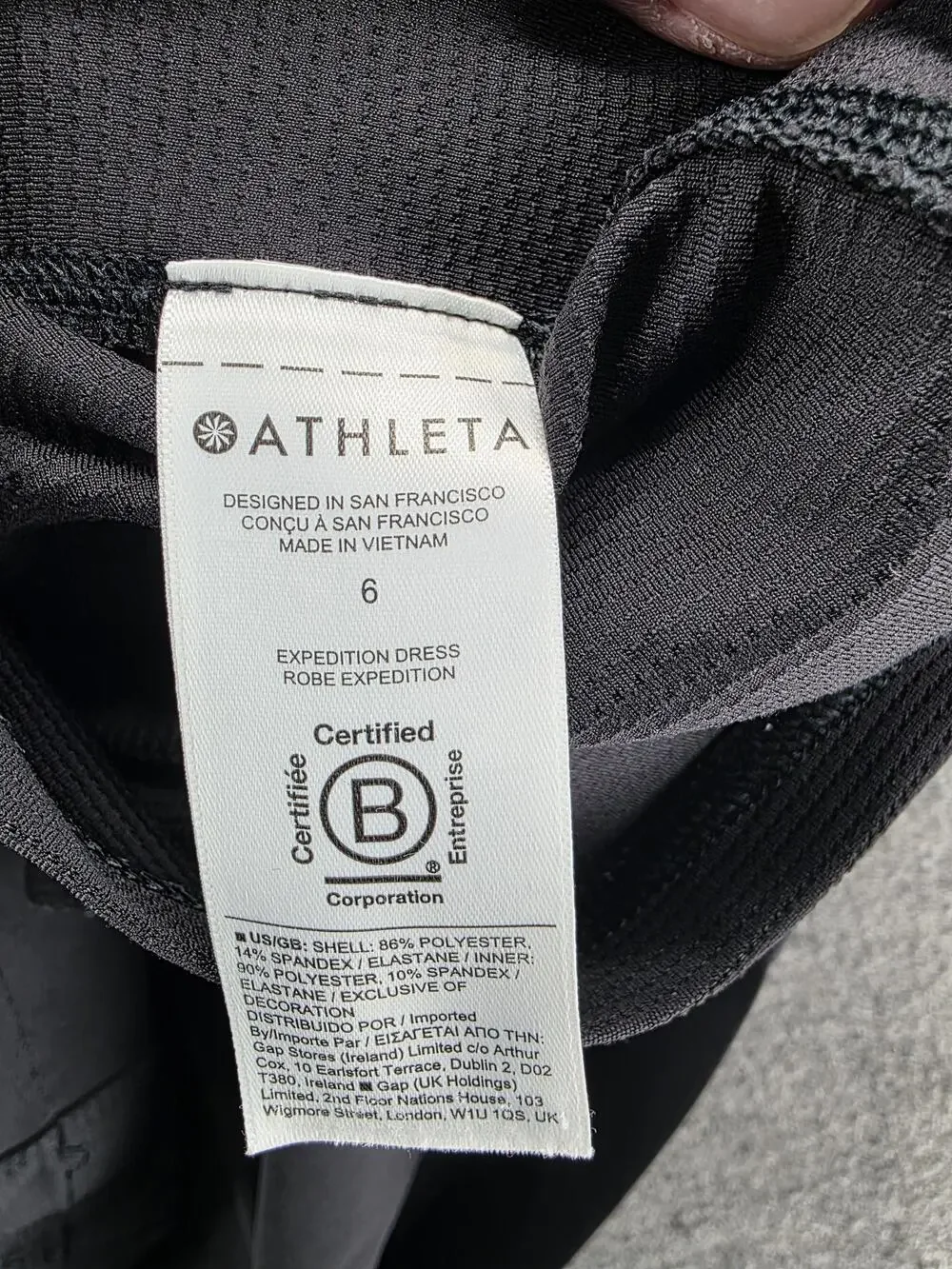 Athleta Dress Womens 6 Black Tank Knee Length Scoop Neck Zip Pockets Expedition